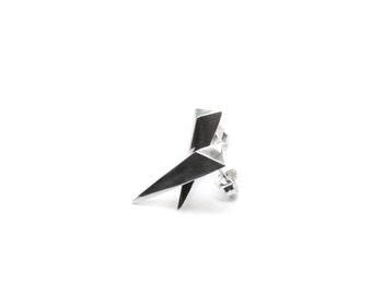 sterling silver long triangle studs