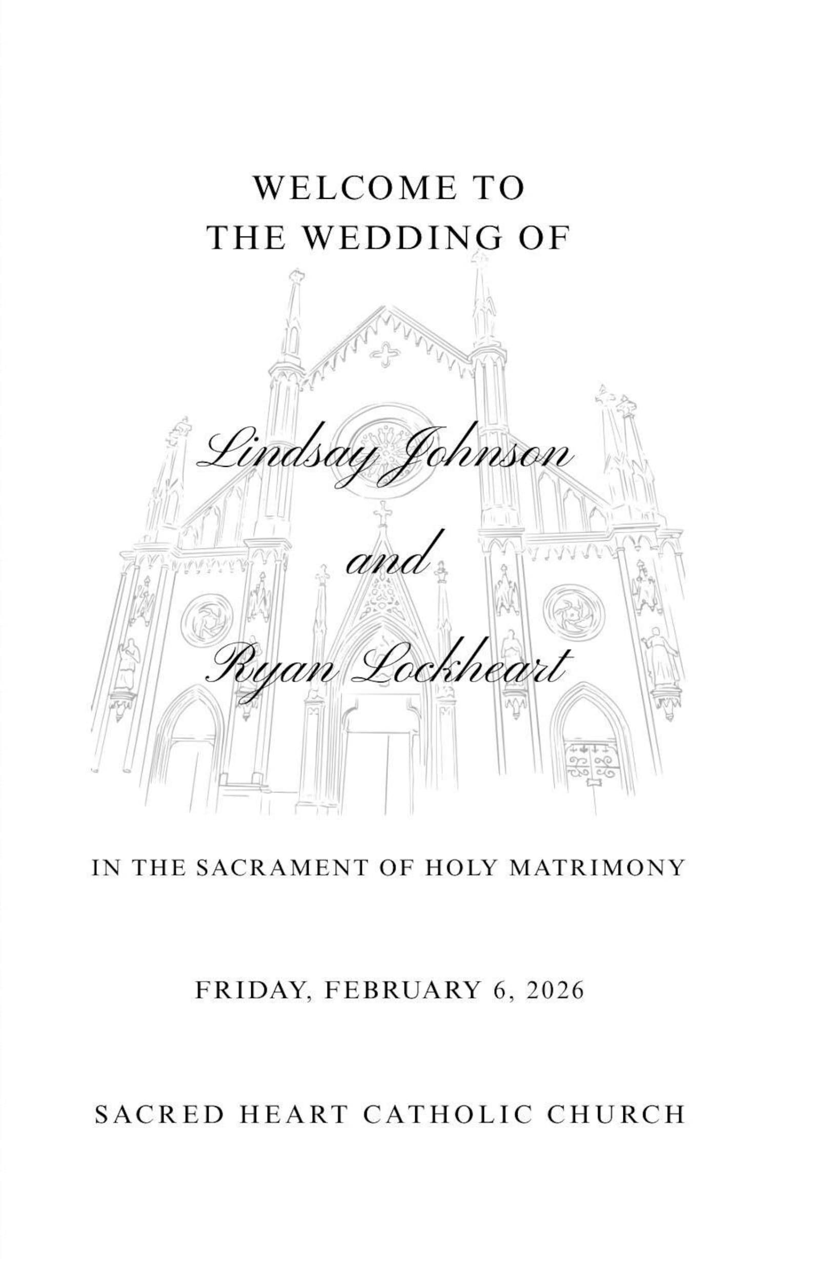CATHOLIC WEDDING PROGRAM | Template | Digital Download | Customized ...