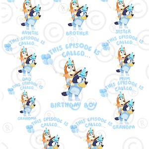 Bluey Birthday Boy Family PNG