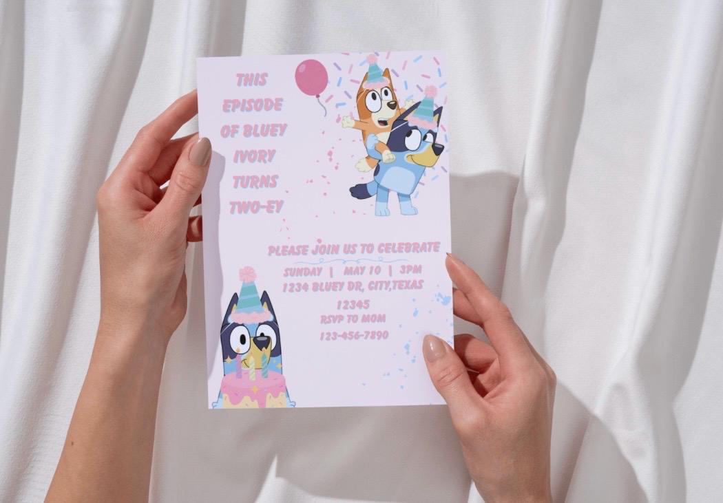 Bluey Party Invite for Kids