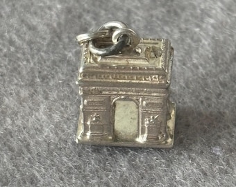 Vintage Sterling Silver 925 Charm Pendant. Arc De Triomphe, Paris or Marble Arch, London