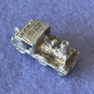 Vintage Sterling Silver 925 Charm Pendant. Steam Engine Train Locomotive.