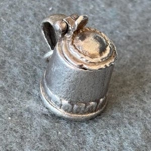 Vintage Sterling Silver 925 Charm Pendant. Opening Beer Tankard / Stein with Detailing. Tankard Opens.