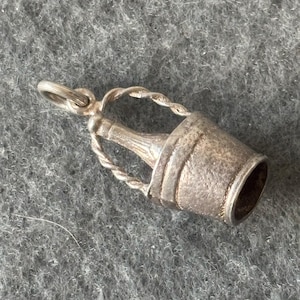 Vintage Sterling Silver 925 Charm Pendant. Champagne in Ice Bucket Cooler