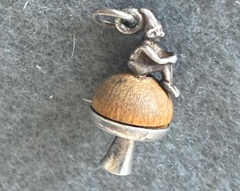 WW1 Fumsup Good Luck Charm. Silver and Wood 'touch Wood' Lucky