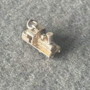 Vintage Sterling Silver 925 Charm Pendant. Steam Engine Train Locomotive.