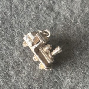 Vintage Sterling Silver 925 Charm Pendant. Steam Engine Train Locomotive.