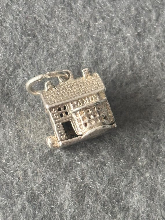 Nuvo Vintage Sterling Silver 925 Charm Pendant. Candy Sweet Shop Ye Olde Sweet Shoppe.