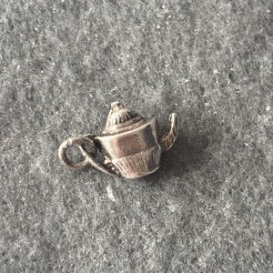 Vintage Sterling Silver 925 Charm Pendant. Teapot Coffee Pot Kettle
