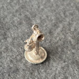 Vintage Sterling Silver 925 Charm Pendant. Stick Telephone.