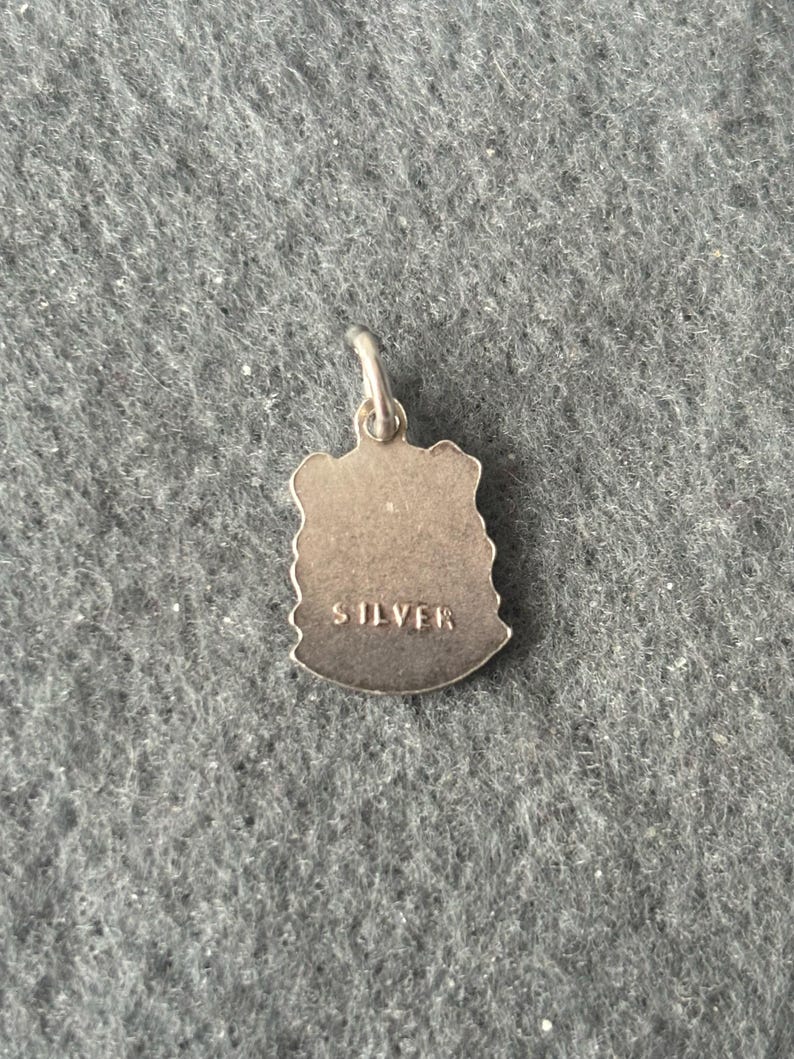 Vintage Sterling Silver 925 Enamelled Travel Shield Charm Pendant