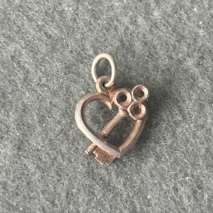 Vintage Sterling Silver 925 Charm Pendant. Key To My Heart. Lovers.