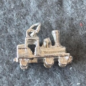 Vintage Sterling Silver 925 Charm Pendant. Steam Engine Train