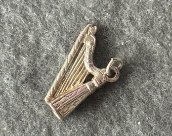 Vintage Sterling Silver 925 Charm Pendant. Harp Irish Guiness
