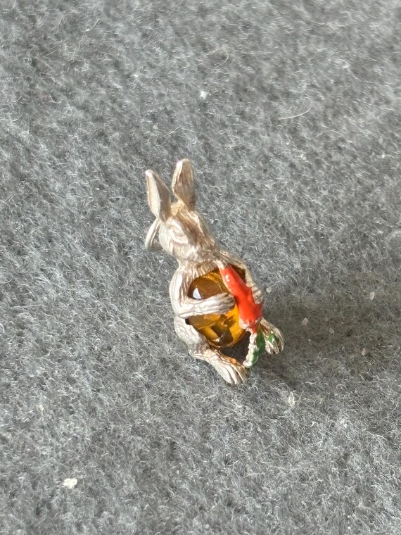 Collana Ciondolo Carota Con Coniglio - Argento 925, Design Carino E Divertente - Foto 6