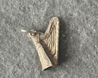 Vintage Sterling Silver 925 Charm Pendant. Harp Irish Guiness