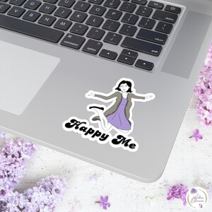 Motivationsaufkleber, Mädchen Power Aufkleber, Laptop Tablet Notebook Retro Aufkleber, Empower Vinyl Aufkleber, Frauen Inspiration HAPPY ME Aufkleber