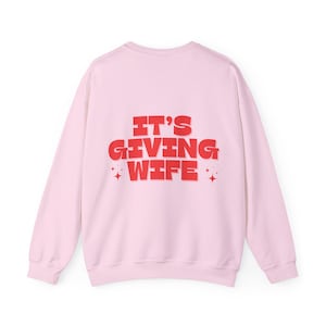 It's Giving Wife Sweatshirt, Retro Bride to Be Tee, Groovy Bachelorette Party, Aesthetic Bridal Party, Words on Back Customizable design