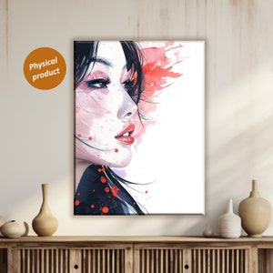 Feminine Beauty Portrait Canvas Wall Art: Chic Woman Home Decor