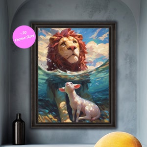 Lion and Lamb Wall Art: Christian Home Decor (Digital Download)