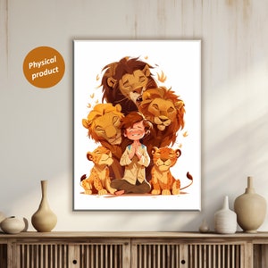 Daniel in the Lion&#39;s Den Canvas: Biblical Nursery Wall Art
