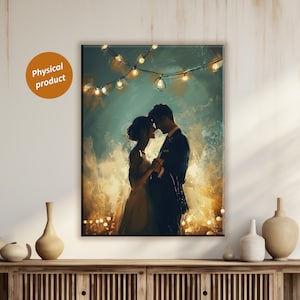 Druck auf Leinwand, Romantische Paare, Hochzeit Kunst, Erster Tanz, Geschenk zum Jahrestag, Liebe Kunst, Romantische Wanddekoration, Matte Leinwand