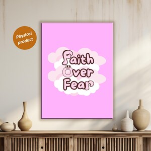 Faith Over Fear Canvas Print: Christian Home Decor, Bible Verse Art