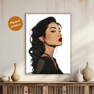 Elegant Woman Portrait: Chic Living Room Wall Art