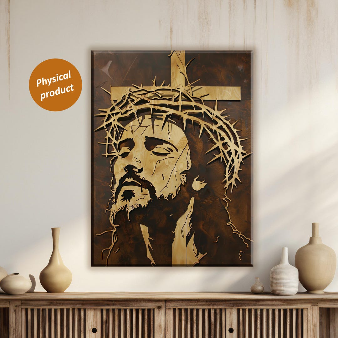 Jesus Christ Crown of Thorns Print, Jesus Portrait, Religious Christian ...