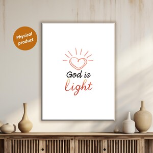 God Is Light Wall Art, Christian Home Decor, Bible Verse, Religious Gift, Biblical Quote, Christian Quote, Canvas Print