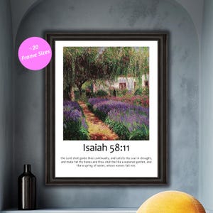 Bible Verse Digital Print Isaiah 58:11 – Inspirational Scripture Art, Christian Home Decor, Printable Bible Quote Wall Art