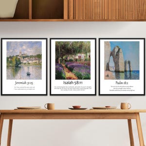 Botanical Bible Verse Art Prints: Set of 3, Colorful Scripture (Digital Download)