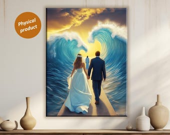 Jesus and Bride Canvas Print, Religious Wedding Gift, Christian Home Decor