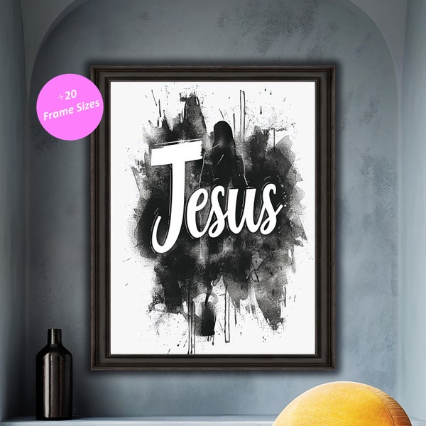 Black and White Print Jesus Etsy