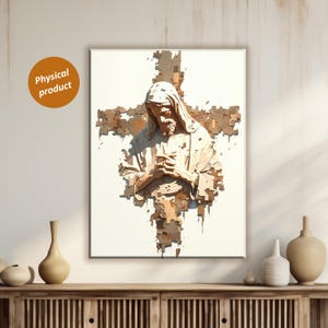 3D Jesus Christ Art Print: Religious Canvas Wall Art