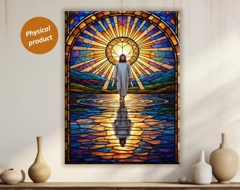 Jesus Walking on Water Canvas, Matte Stretched Wall Art | Christian Inspirational