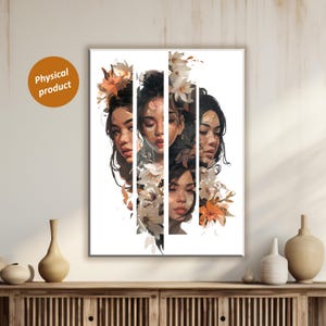 Japanese Picture Prints Poster Set, Asian Geisha Decor, Japan Art Print, 3 Pack Stretched Canvas, Japanese Wall Decor, Canvas Wall Art,
