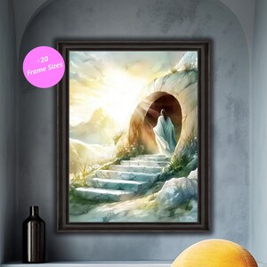 The Tomb is Empty, He is Risen DIGITAL DOWNLOAD, Christian Modern Jesus Christ, He is Risen, Bible Art, Modern Bible Verse, Jesus Art