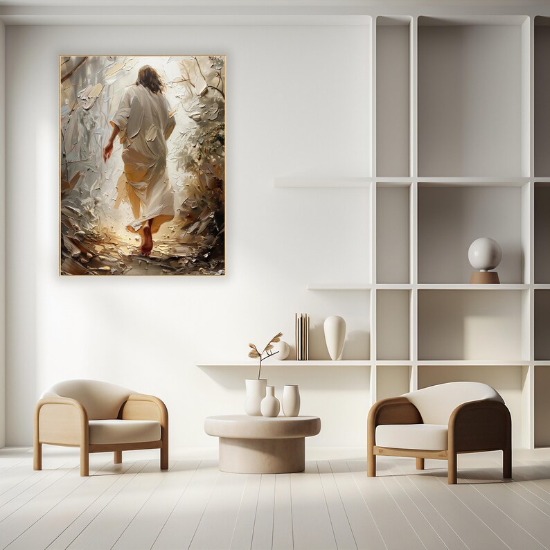 Inspirational Digital Painting of Jesus Walking Through the Light ...