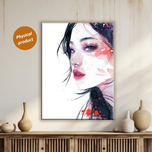 Feminine Abstract Portrait Art: Vibrant Modern Canvas Wall Art