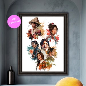 Japanese Prints Poster 6 Pack, Set 1 Piece, Japan Art Wall Print, Japanese Picture Wall Art, Asian Printable Art, Japanese Wall Art Geisha