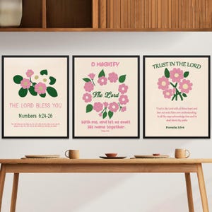 Bible Verse Wall Art Set: Scripture Quote Prints (Digital Download)