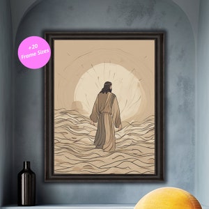 Jesus Walking on Water Art Print: Inspirational Christian Home Decor (Digital Download)