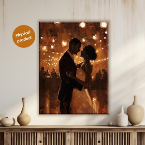 Romantic Wedding Dance Canvas Print: Nighttime Couple Art, Home Decor