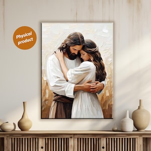 Jesus Comforts the Young Girl Canvas Art: Christian Home Decor