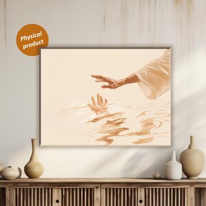 Jesus Reaching Hand Canvas Print: Spiritual Bedroom Wall Art