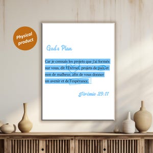 Affiche Chrétienne Jérémie 29:11 – “Car Je Connais les Projets” – Verset Biblique à Télécharger, Décoration Foi, Art Numérique Minimaliste