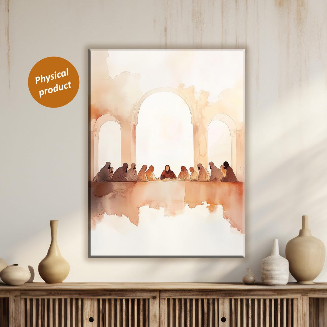 Curated visual reference: Gallery Detail: Last Supper Painting For Living Room Decor Christian Artwork Religious