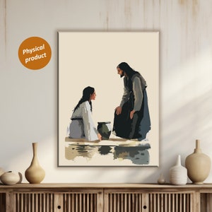 Woman At The Well Wall Decor Jesus Samaritan Woman Wall Art Christian Artwork Painting For Home