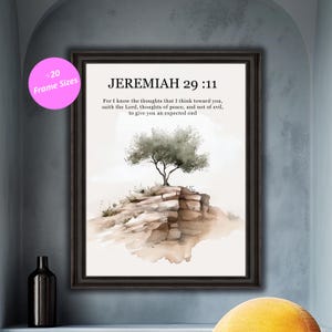 Jeremiah 29:11, Bible Quote Print, Scripture Art, bible verse poster for christians,gift for her, christian decoration, Jeremiah 29 Sign